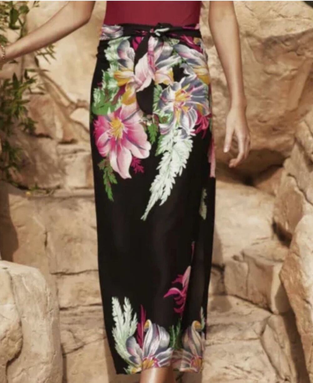 Walter Baker Paradise Sarong Grand Magnolia Convertible Wrap Dress Skirt NWT